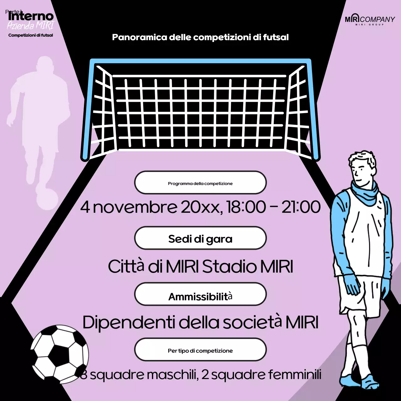 Evento calcio retrò color malva