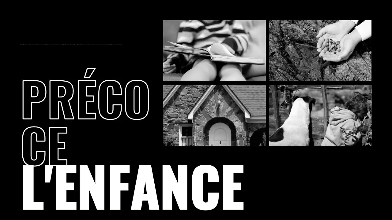 Présentation de la biographie en noir et blanc