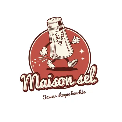 logo rétro marron de la mascotte de l'alimentation