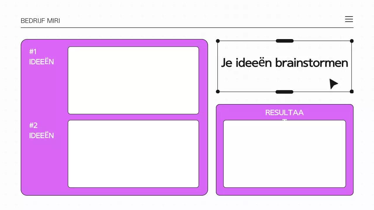 Paars en wit brainstormen infografische presentatie