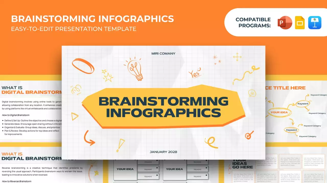 documento de brainstorming moderno cor de laranja