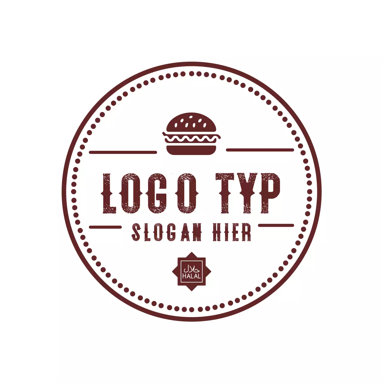 braun retro burger lebensmittel logo