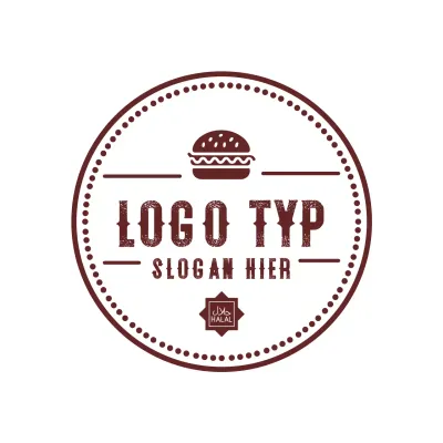 braun retro burger lebensmittel logo