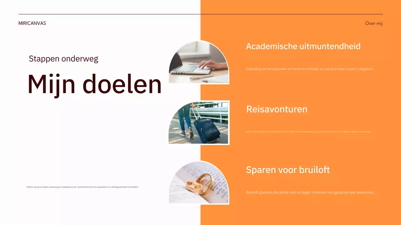 oranje moderne zelfintroductie pitch