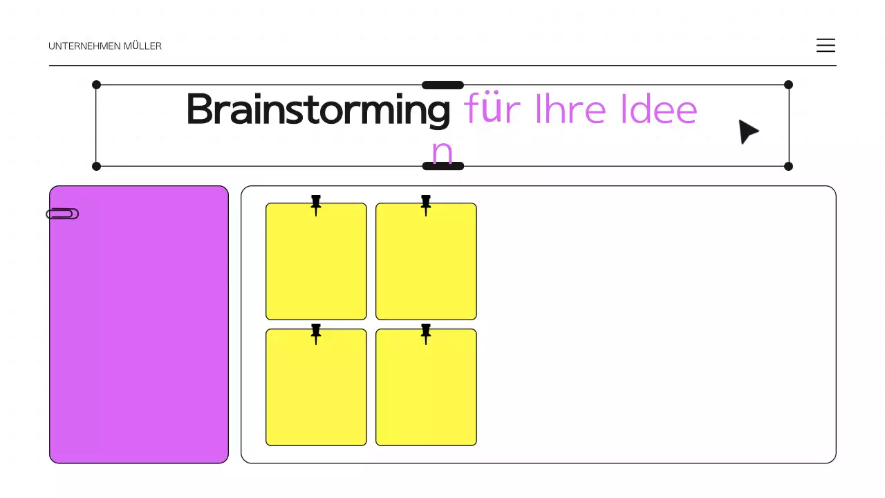 Lila und weiße Brainstorming-Infografik-Präsentation