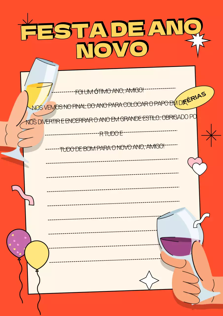 Postal de Ano Novo Orange Pop