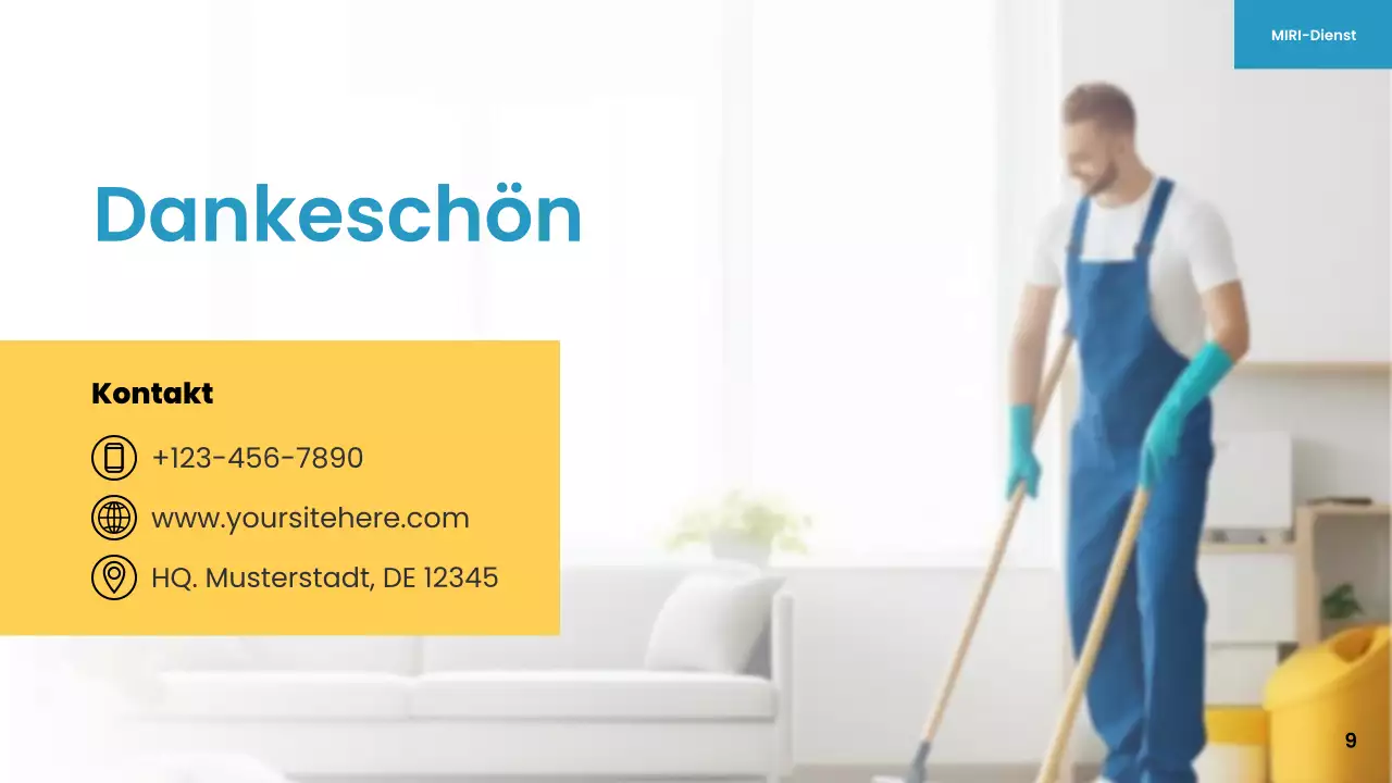 blau-gelb-modernes Reinigungsservice-Aktion