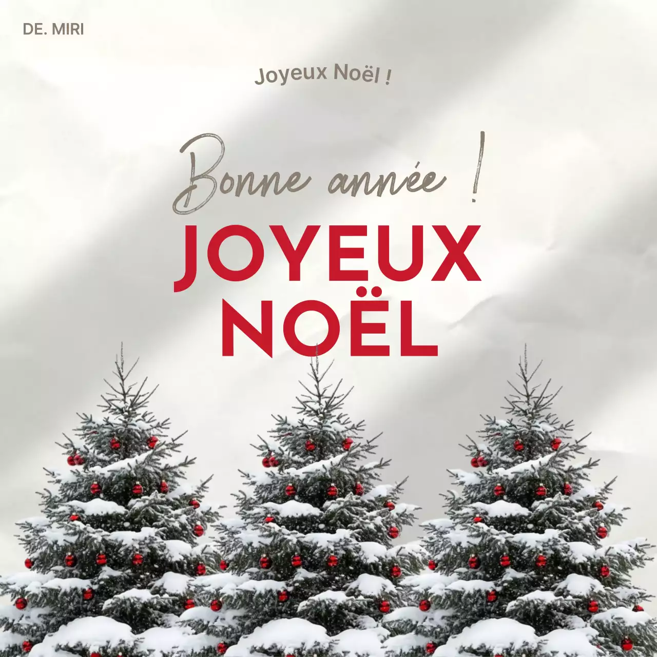 Carte de Noël simple en blanc