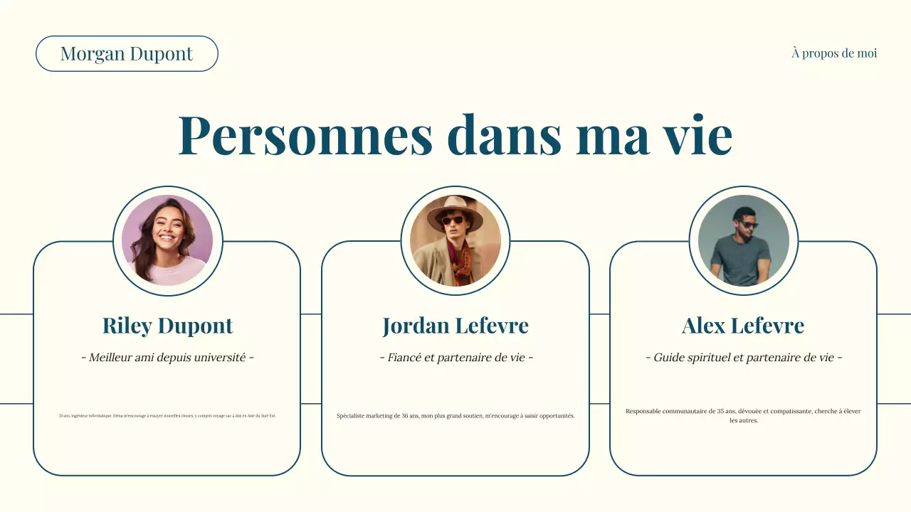 Teal and Beige Modern About Me Introduction