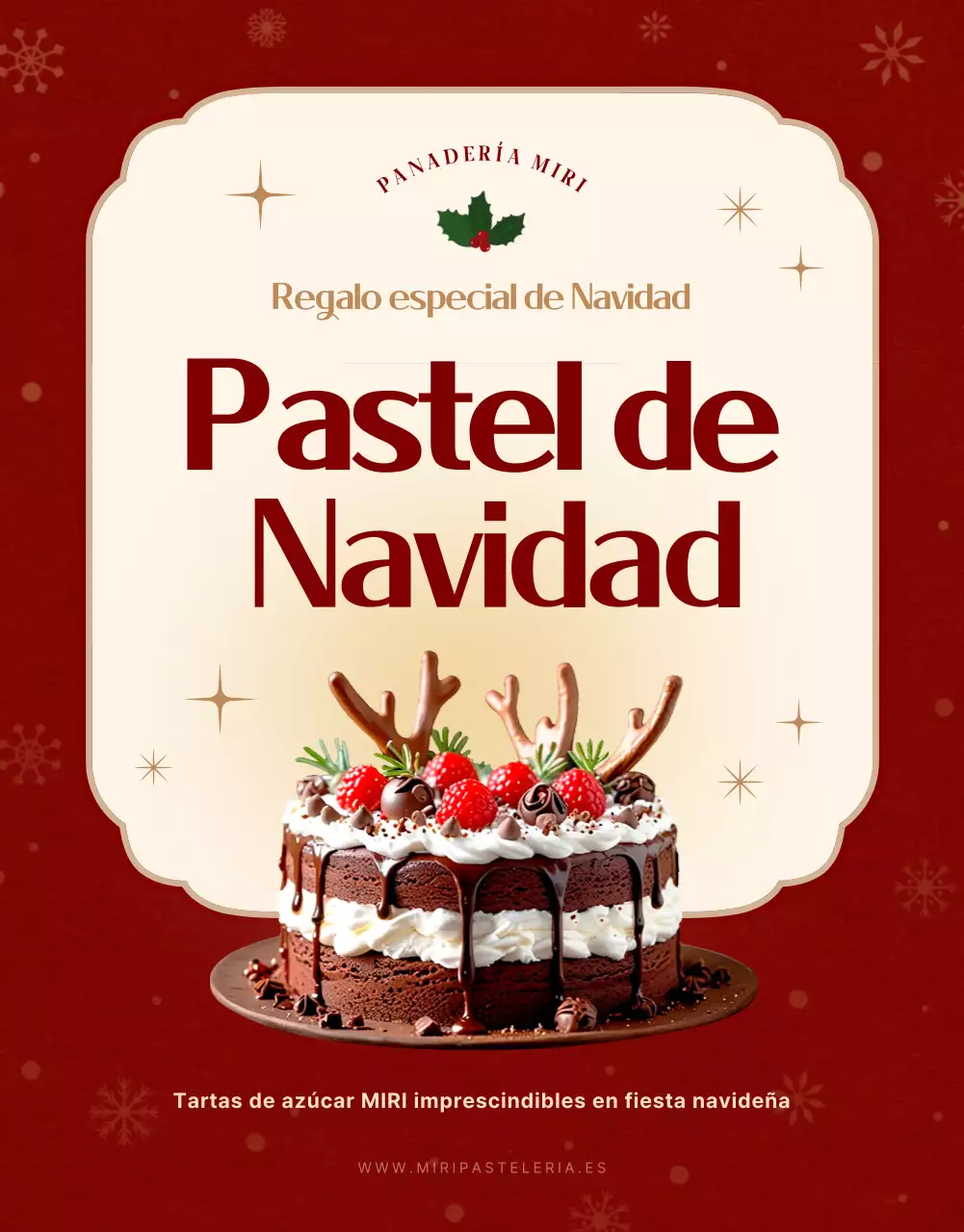 Anuncio navideño rojo de época