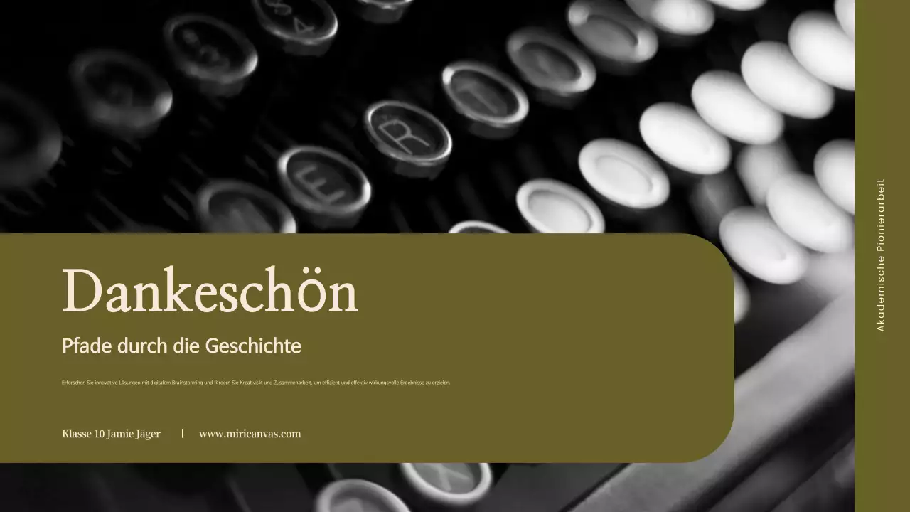 beige klassische Biographie für die Schulankündigung