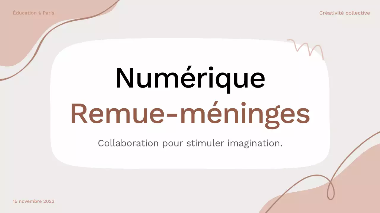 brun et rose guide de mise en page pour le brainstorming biologique