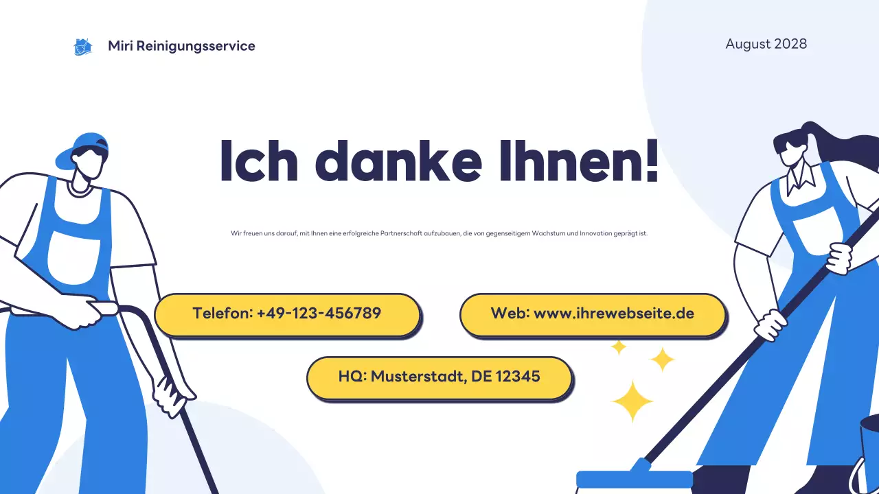 blue modern Reinigungsservice Einführung