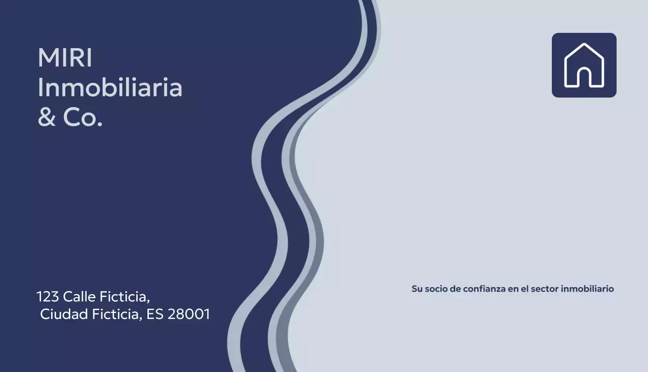 tarjeta de visita inmobiliaria moderna navy