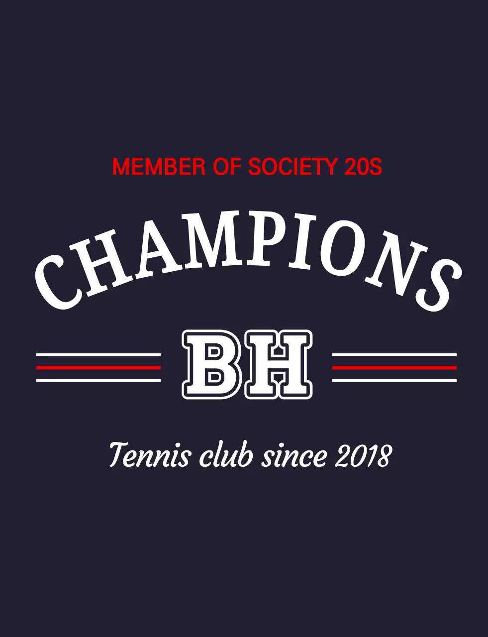 Navy blue classic tennis logo