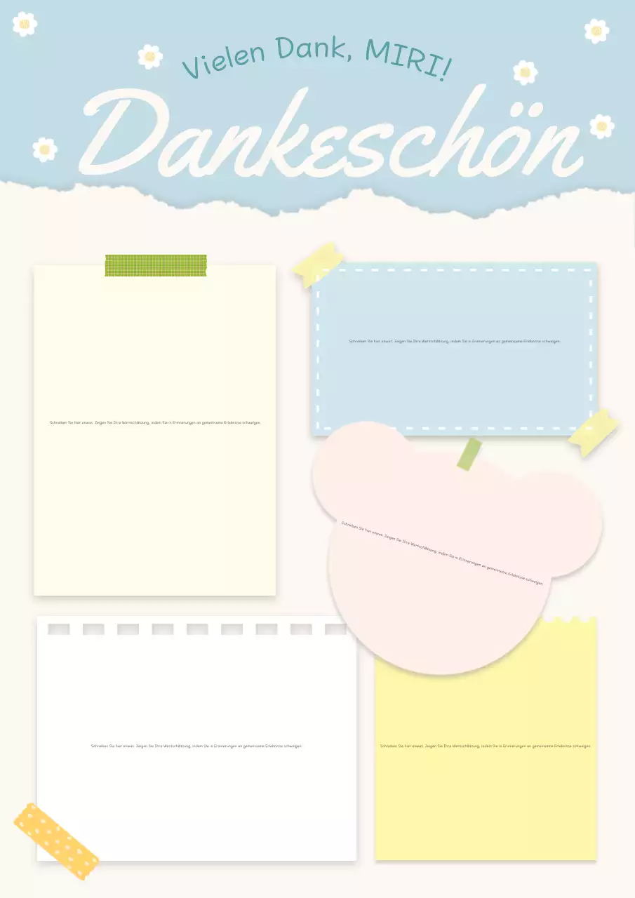 Niedliches Dankeskartenpapier in Hellblau