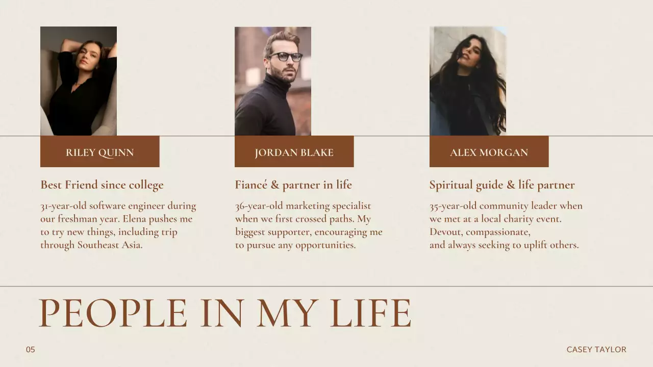 Bài thuyết trình cá nhân hiện đại màu be