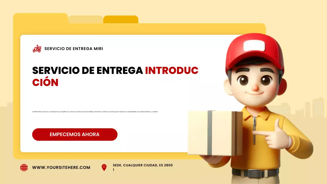 amarillo moderno anuncio de entrega