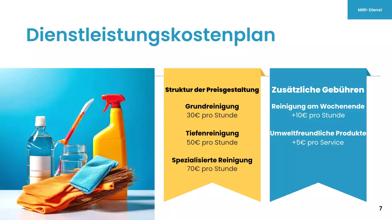 blau-gelb-modernes Reinigungsservice-Aktion