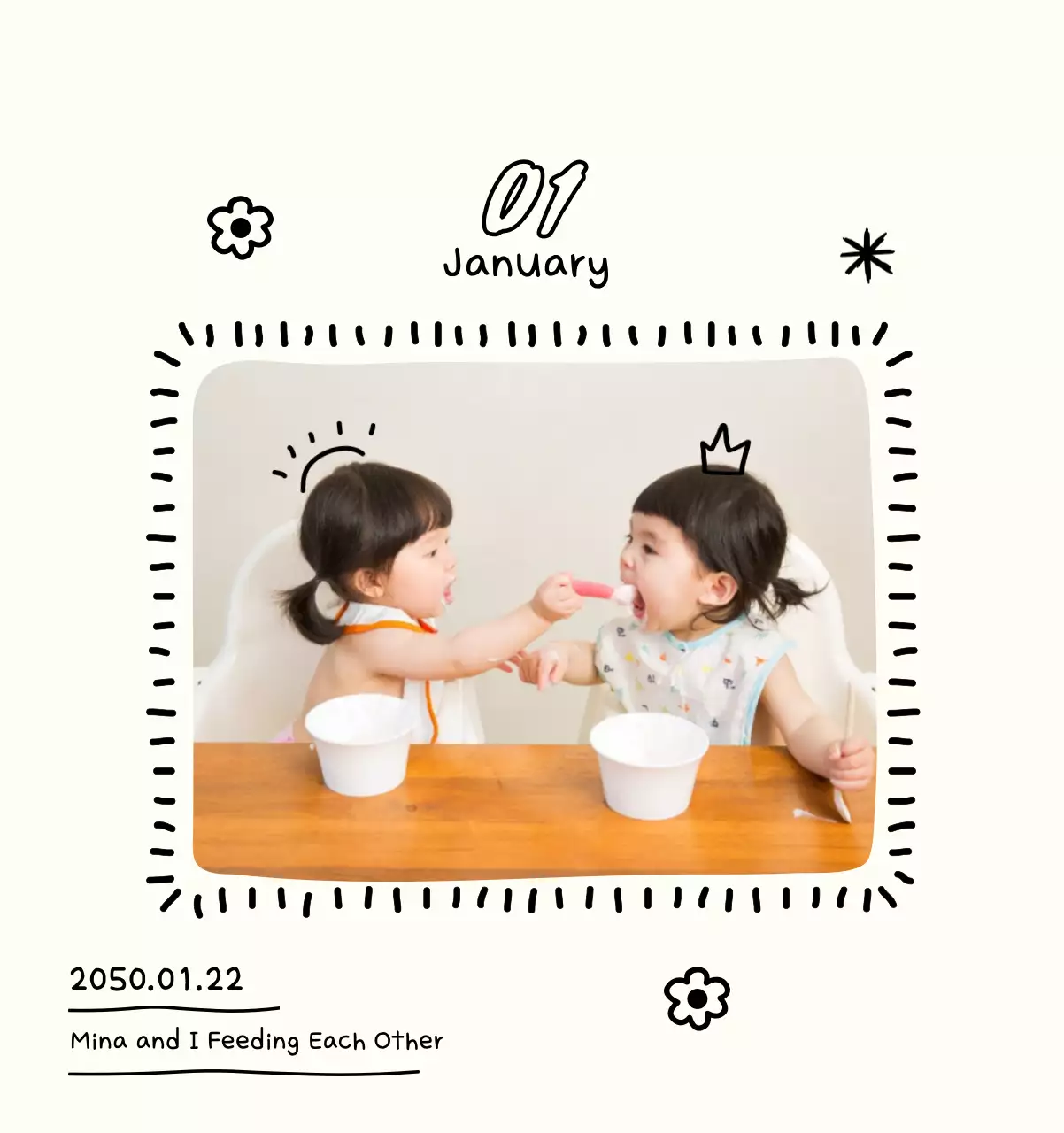 Kalender foto Tahun Baru yang lucu