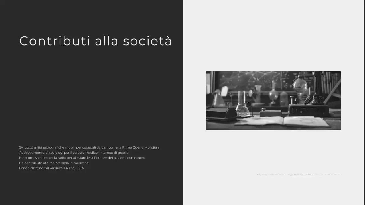 Minimalista moderno che esplora la vita di Marie Curie Presentazione