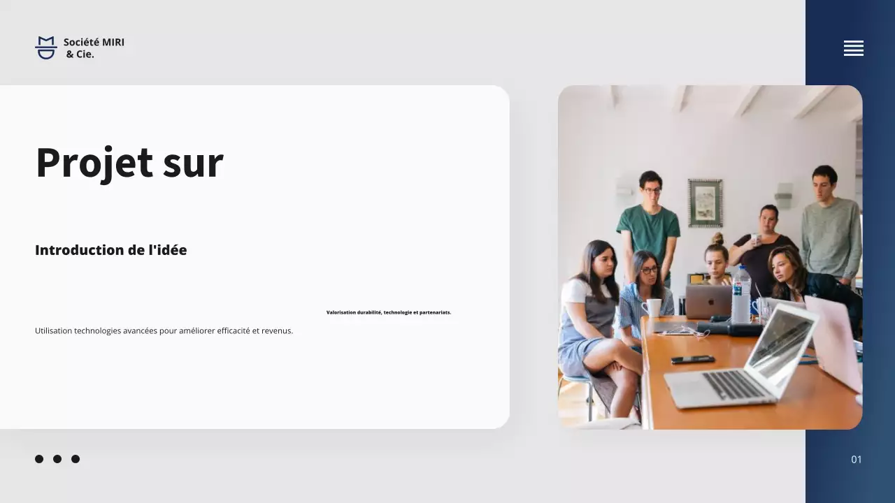Présentation d'une proposition de projet d'entreprise de la marine