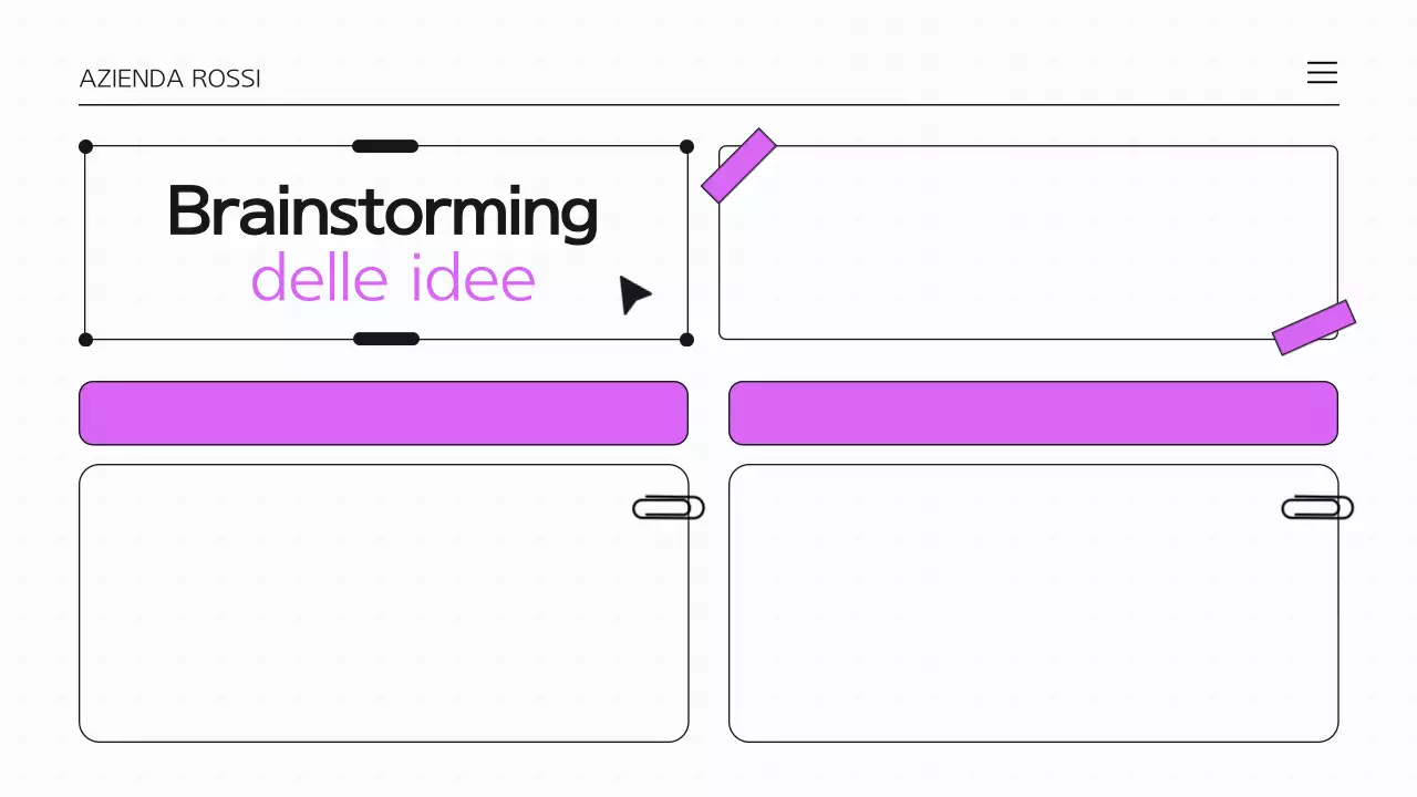 Presentazione infografica Brainstorming viola e bianco