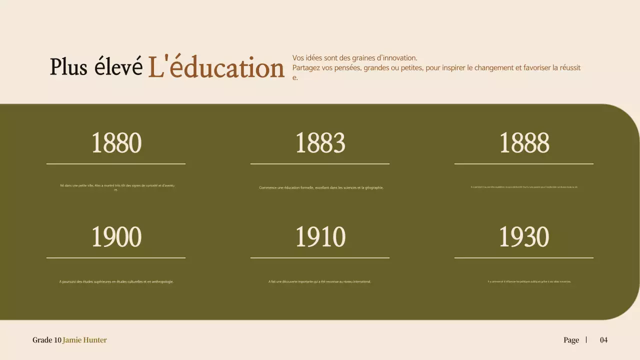 biographie classique beige pour l'annonce de l'école