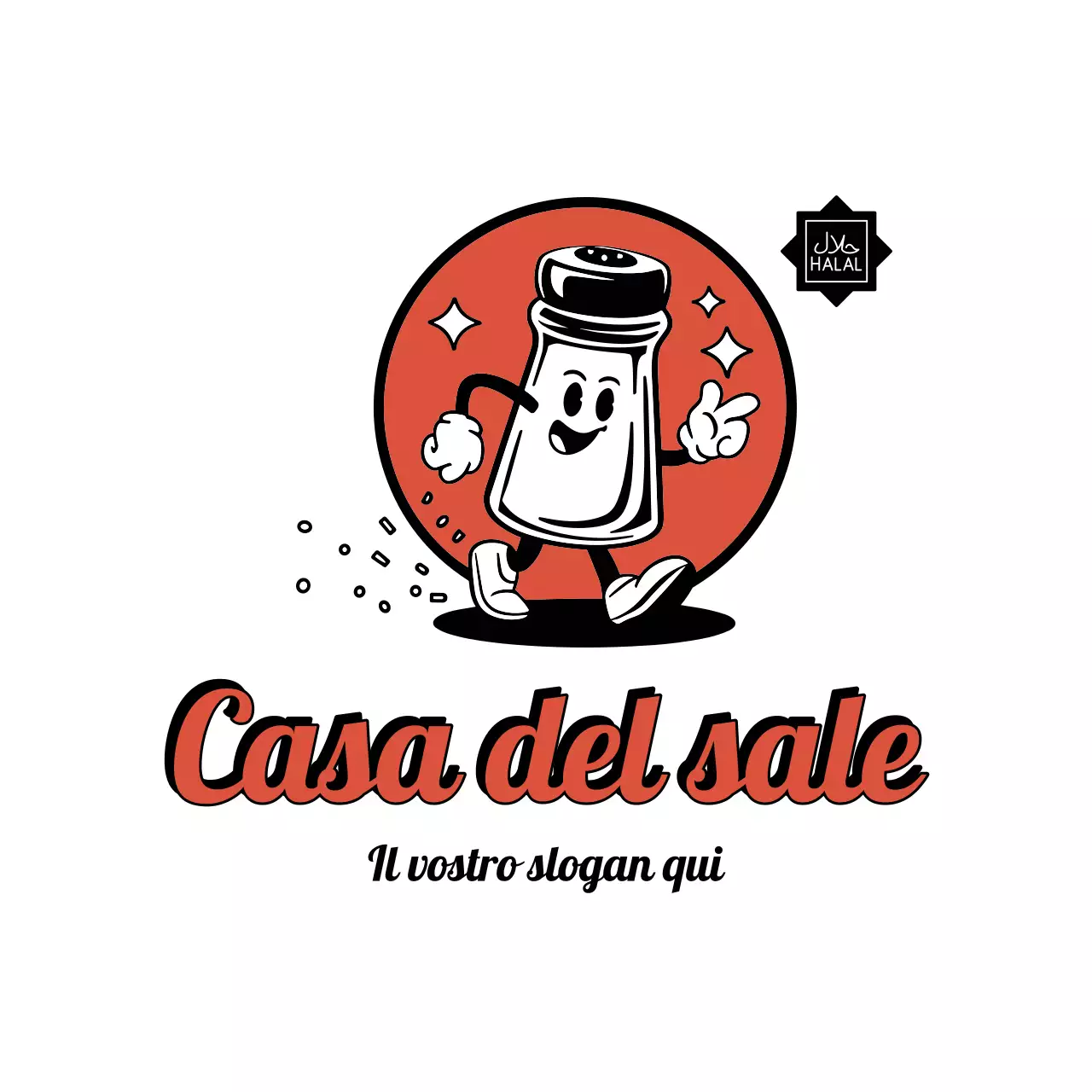 logo rosso retro food