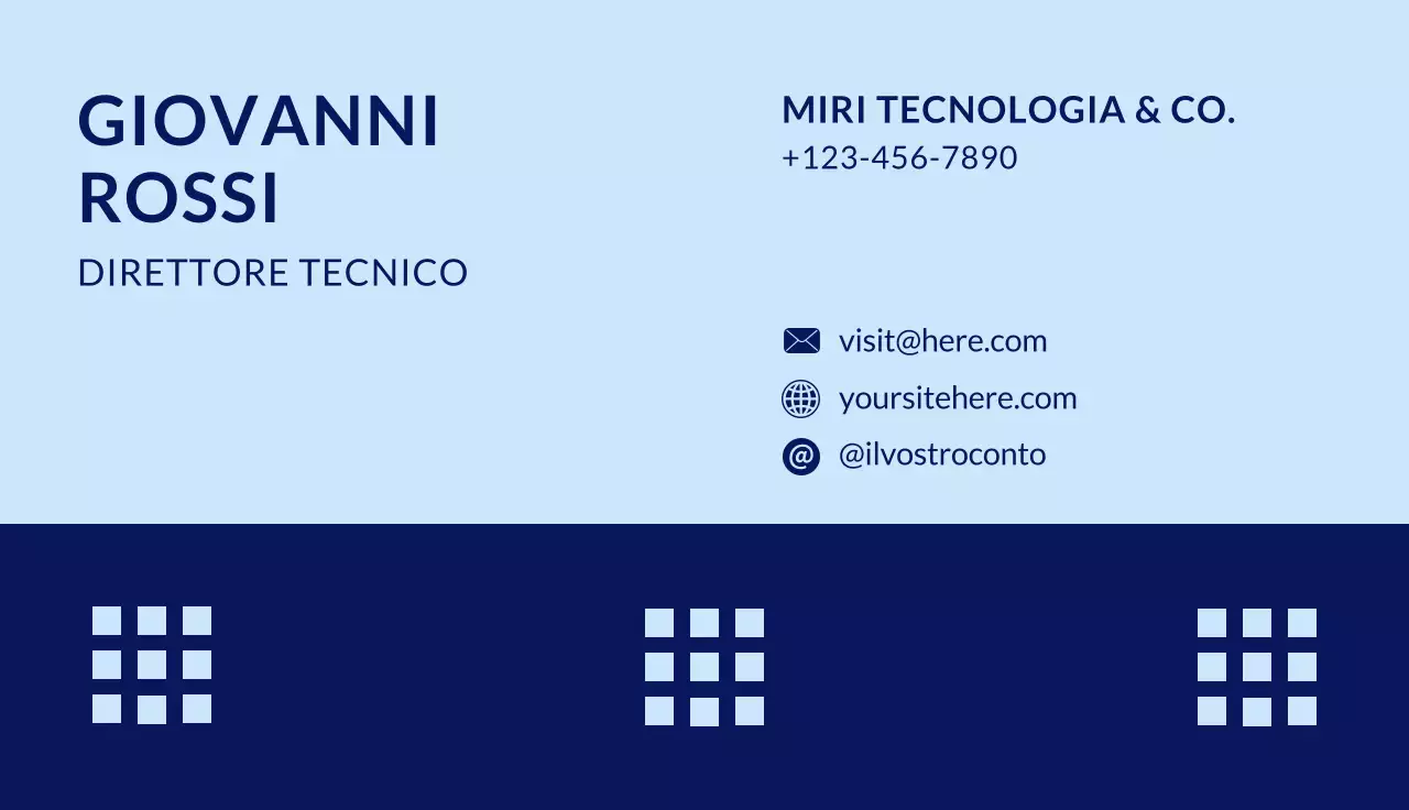 biglietto da visita moderno blu