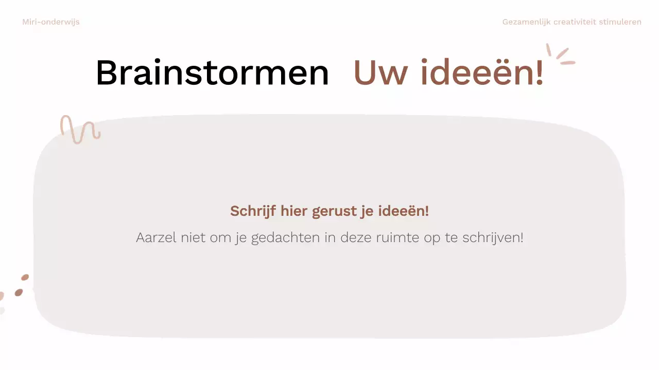 bruin en roze organische brainstorm layout gids