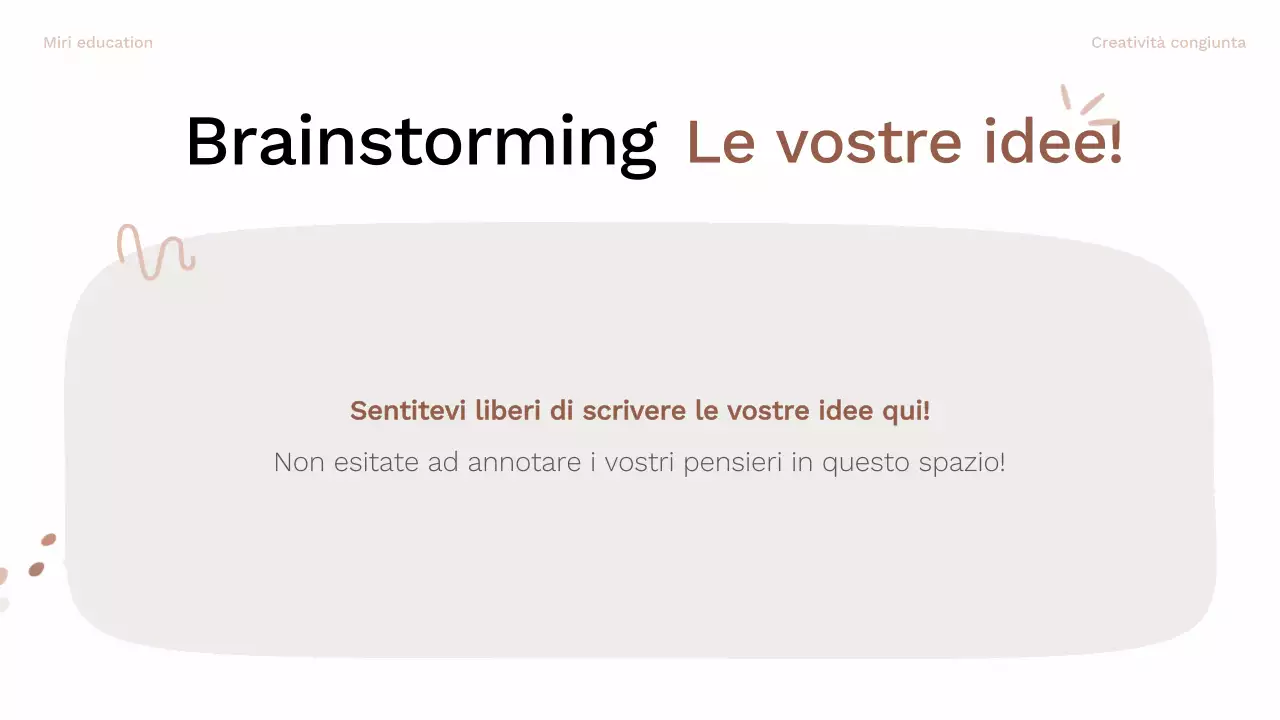 Guida al layout del brainstorming organico marrone e rosa