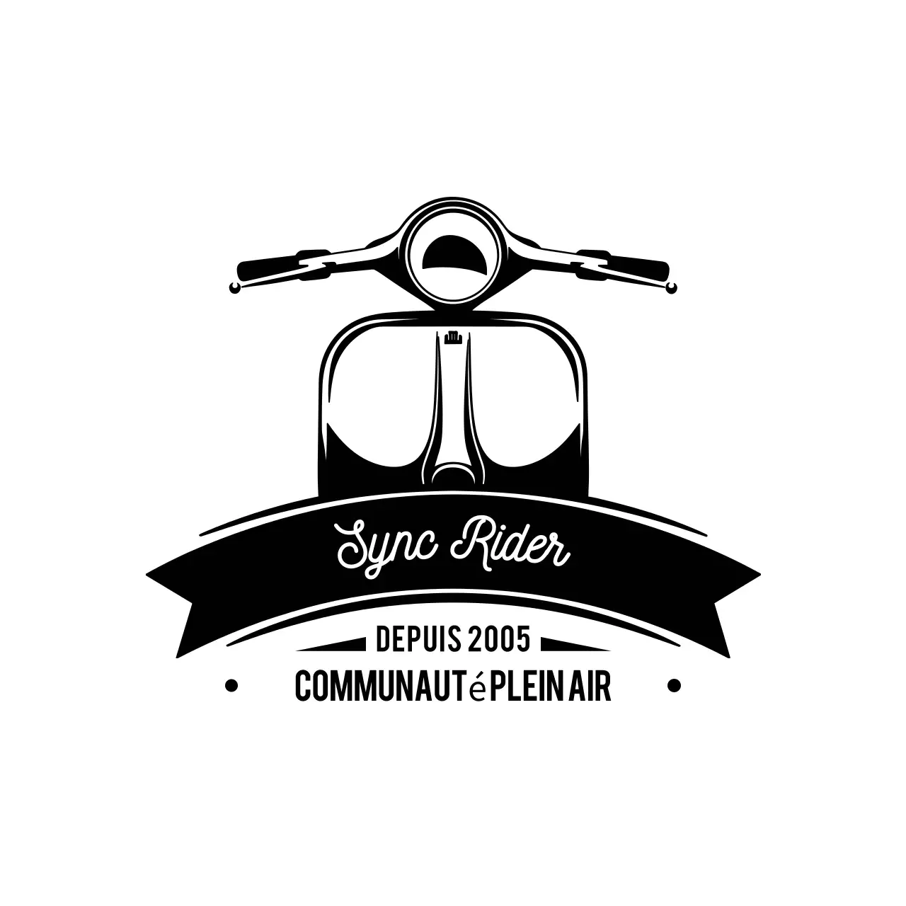 logo de scooter vintage noir