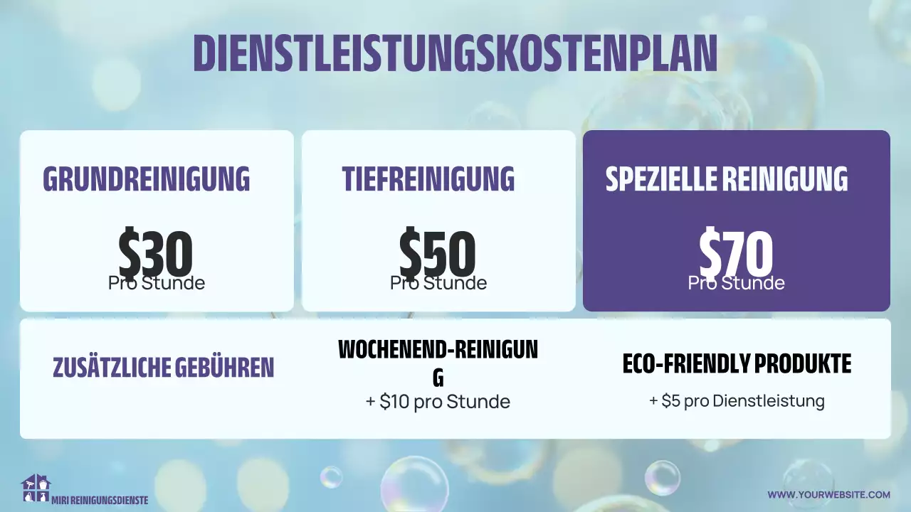 leichte moderne Reinigungspräsentation