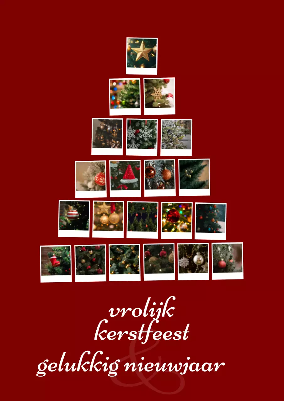 Rode eenvoudige kerstkaart