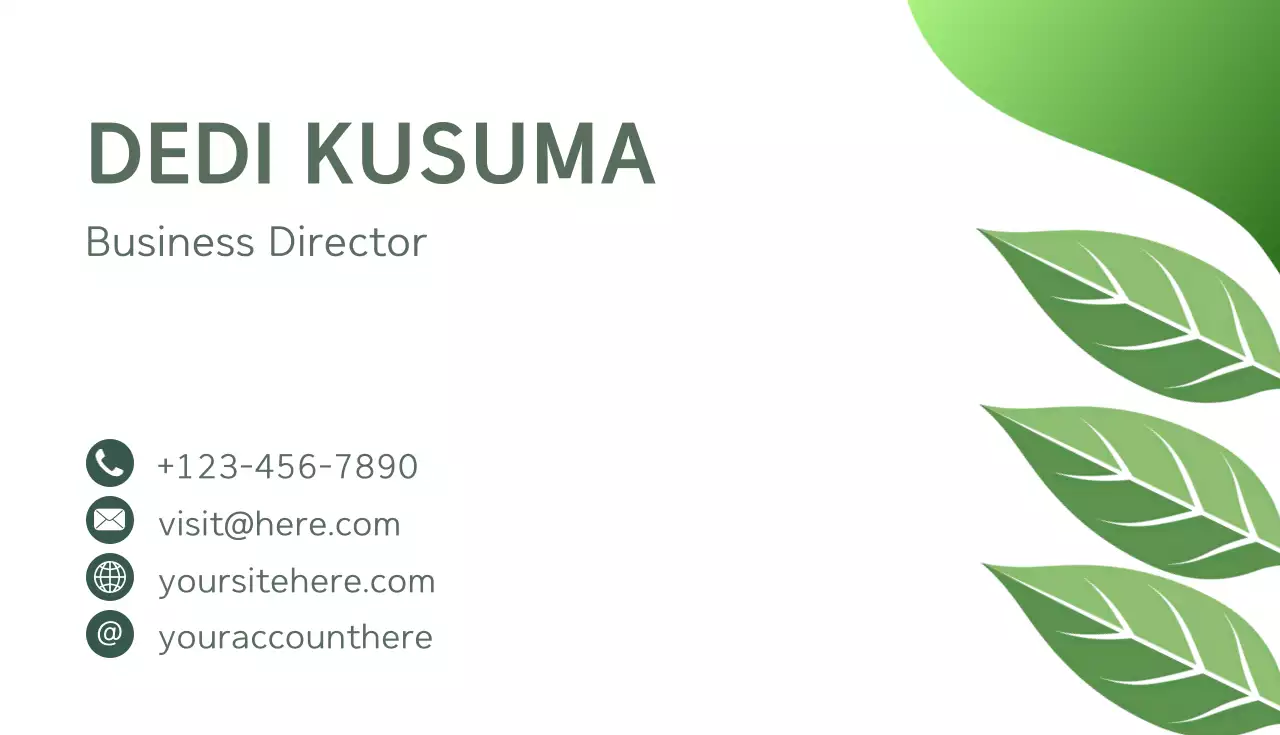 Green Simple Business Card