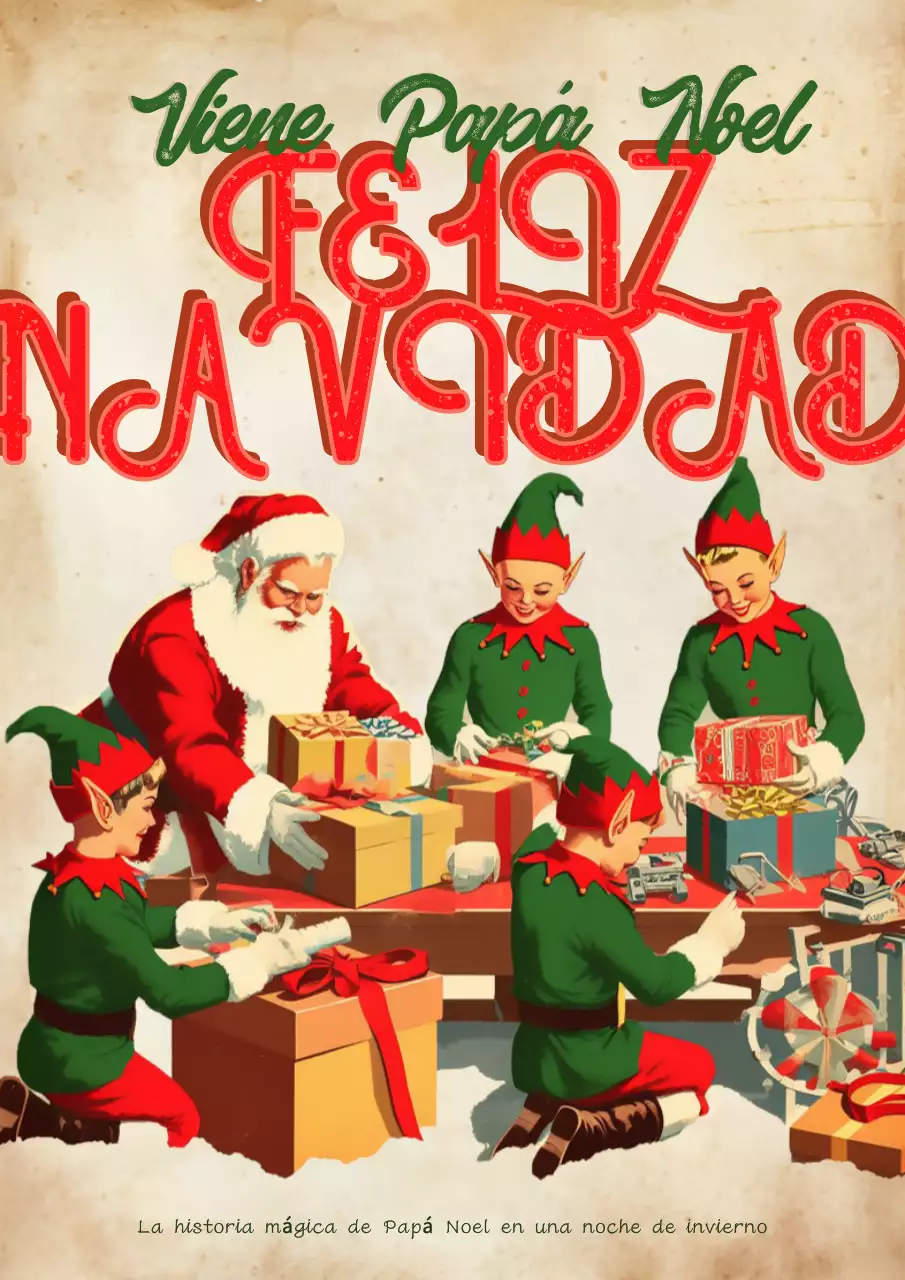 Tarjeta de Navidad Vintage roja