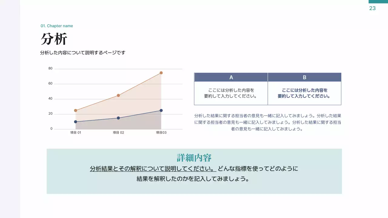 青 シンプル プラン プレゼンテーション