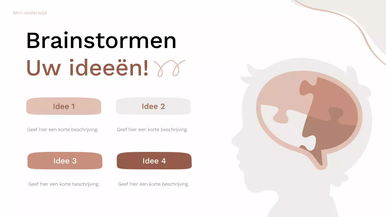 bruin en roze organische brainstorm layout gids