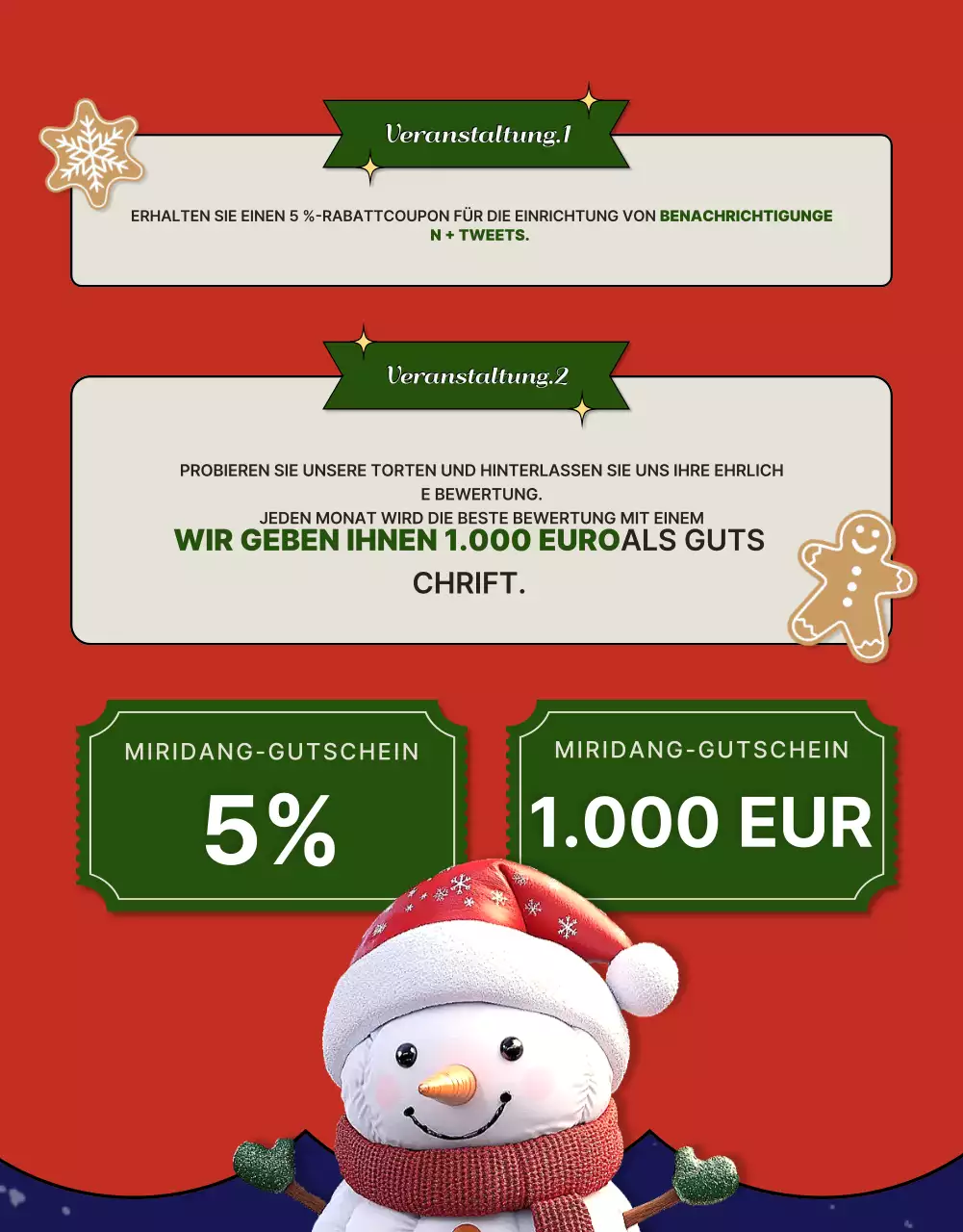 Rote Vintage-Weihnachtstorte Promotion