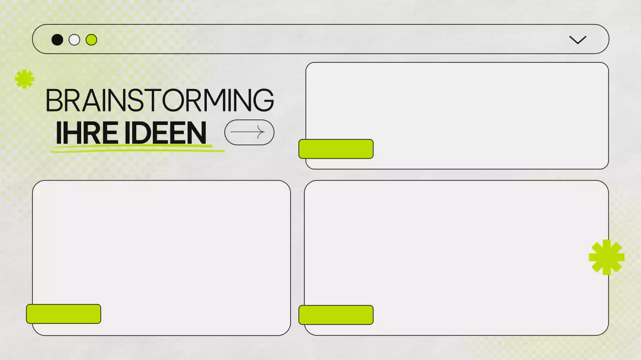 Grünes und graues Brainstorming Infografik Präsentation