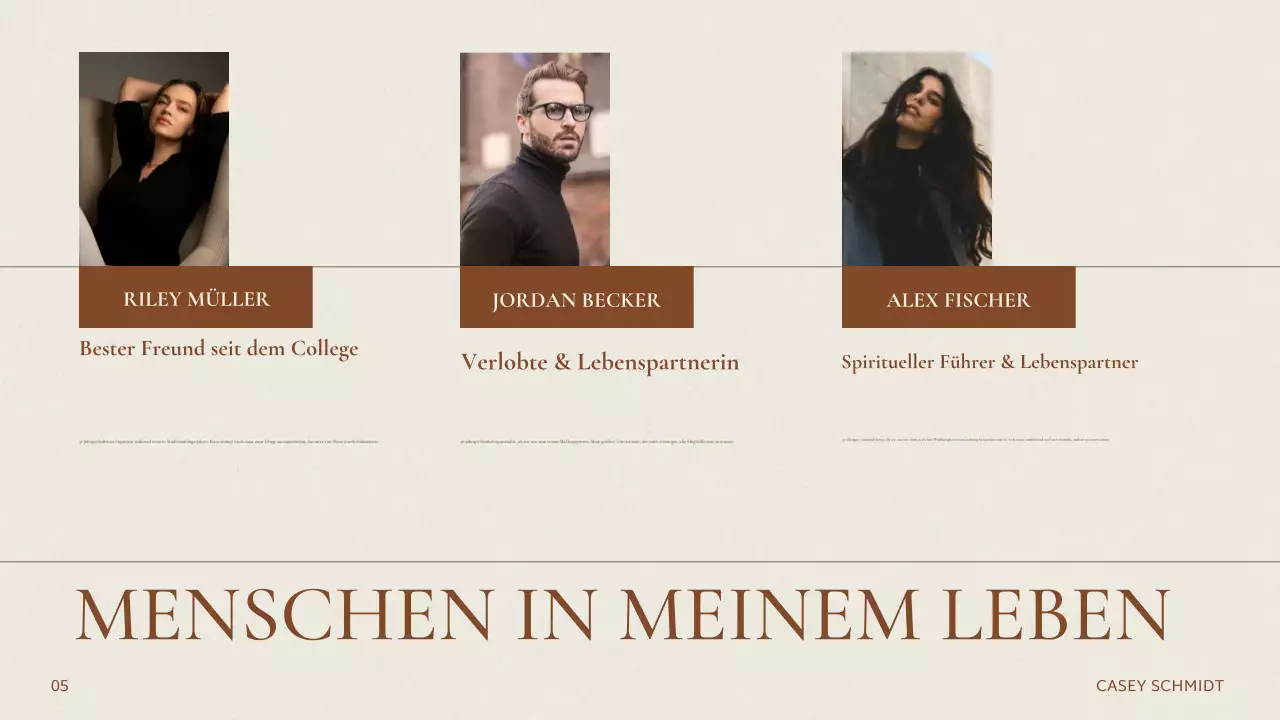 Beige Elegante Über mich Präsentation