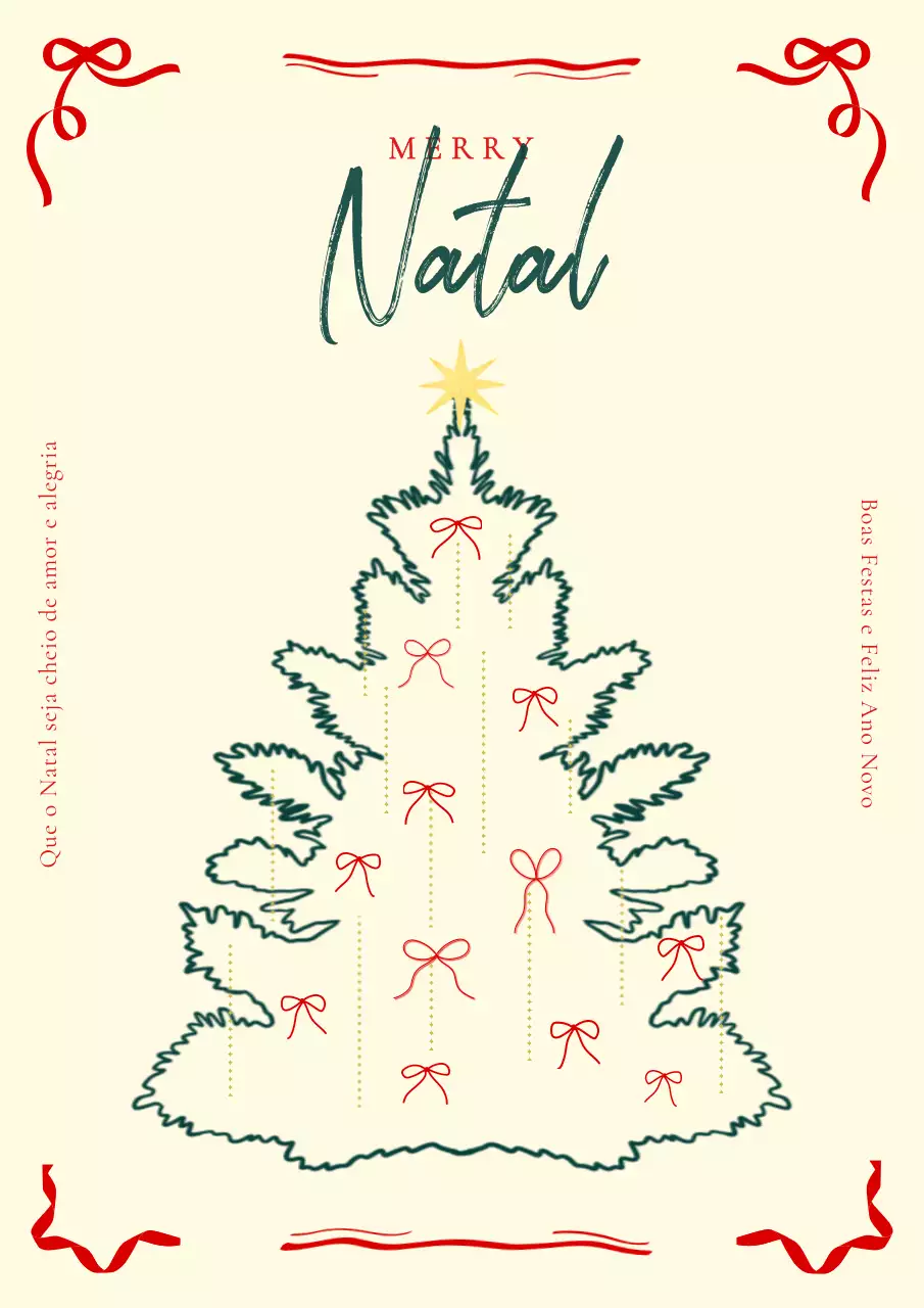 Convite de Natal simples em bege