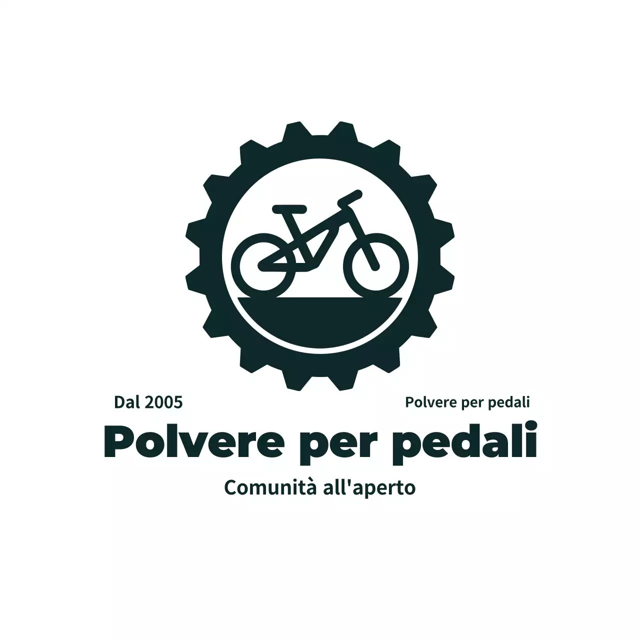 logo nero comunità all'aperto stile moderno