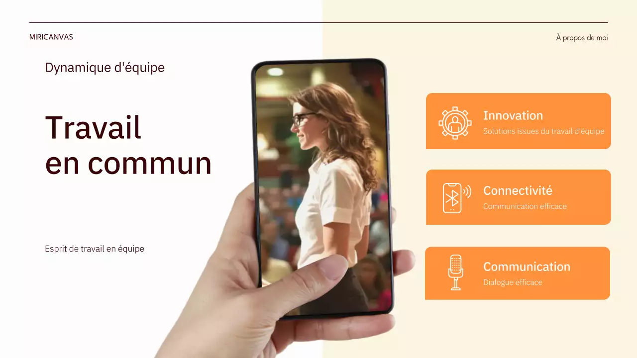 orange moderne moderne pitch d'auto-introduction
