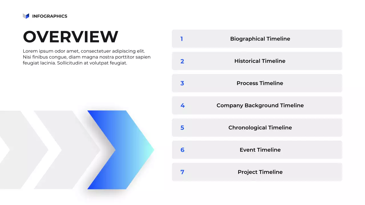 블루 모던 타임라인 프레젠테이션
