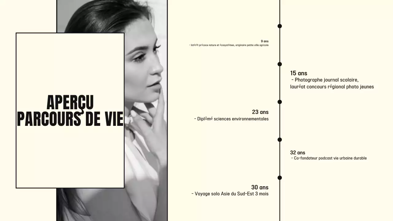 portfolio biographique minimal noir