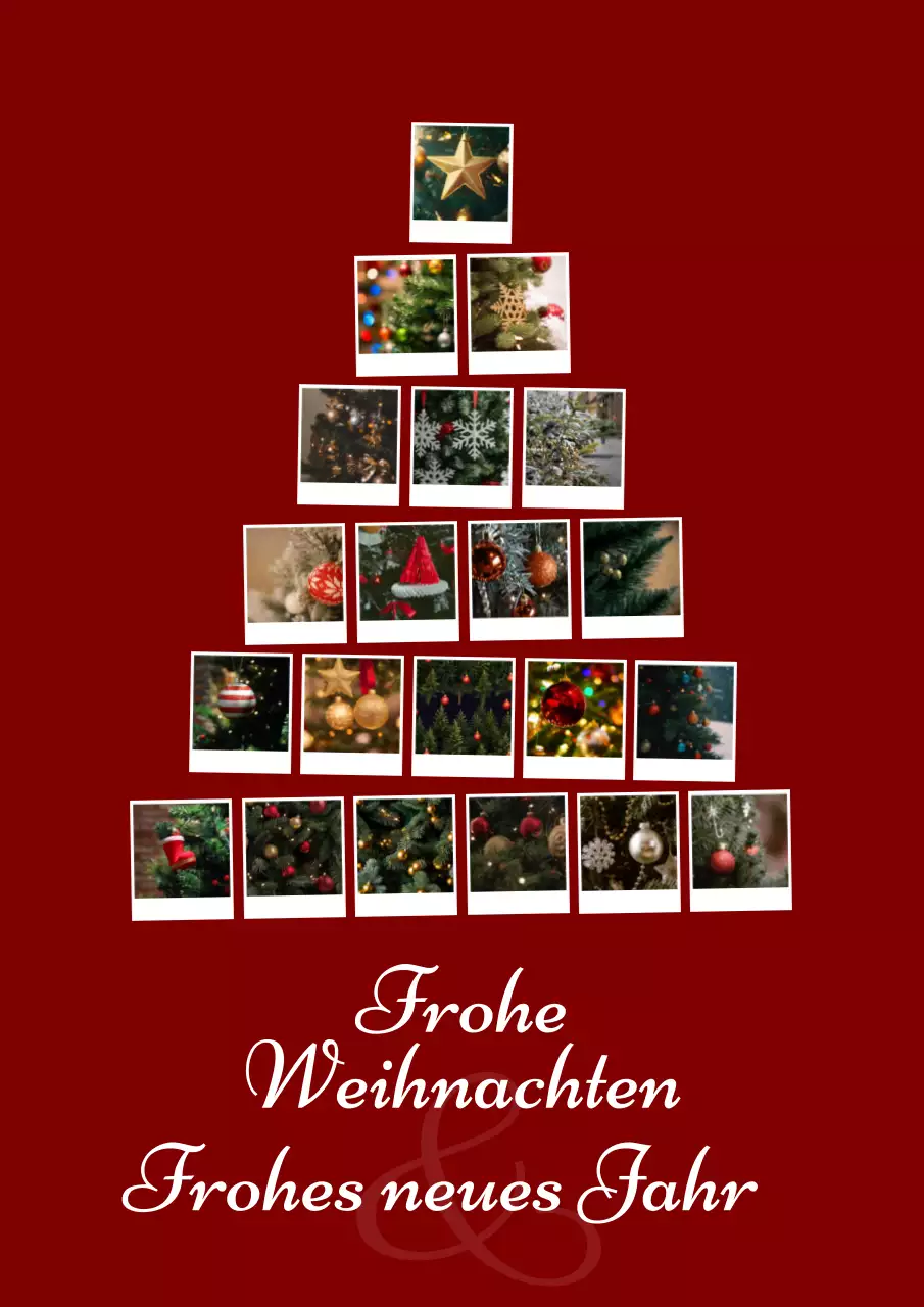 Rote einfache Weihnachtspostkarte