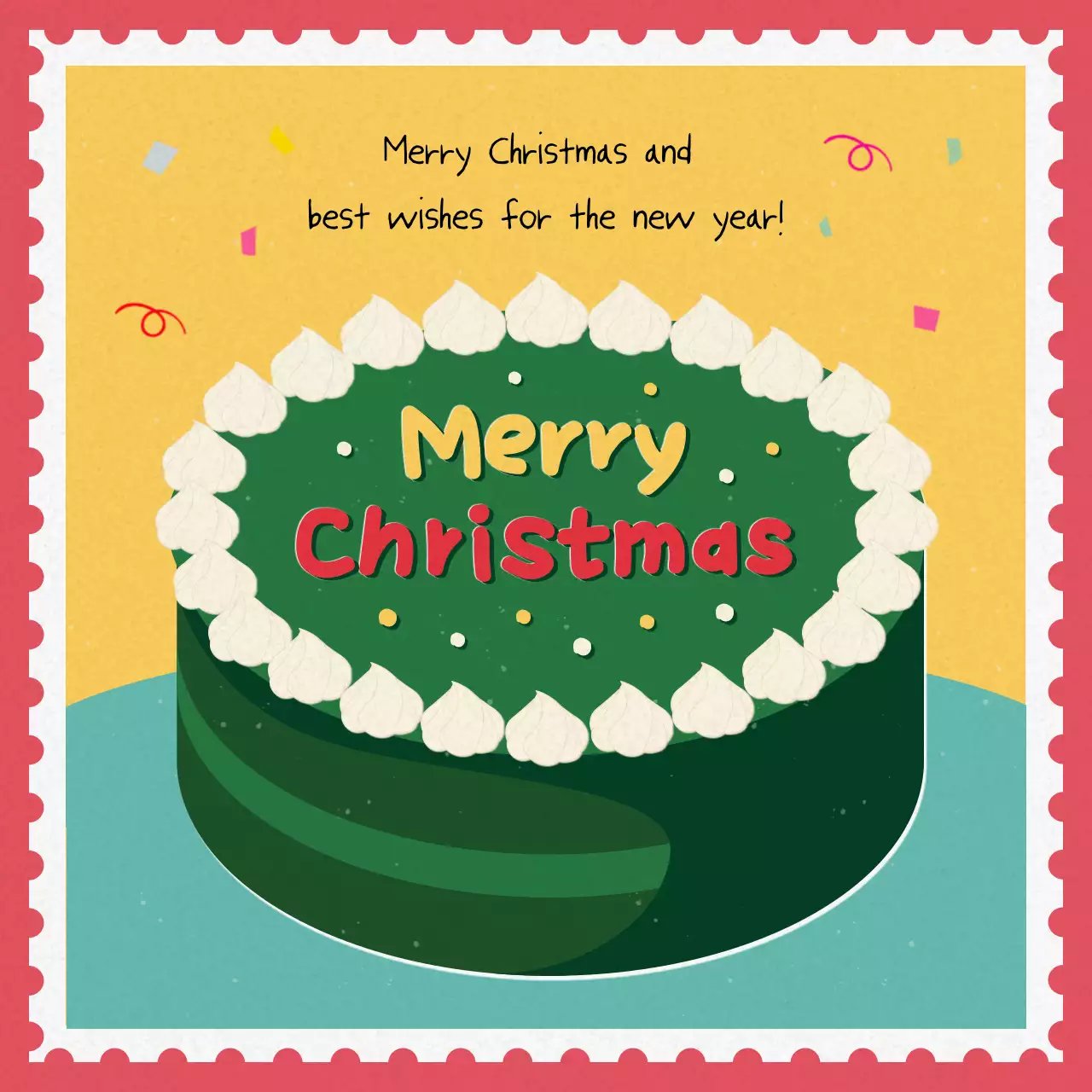 Red Traditional Christmas Greetings Card Instagram Carousel