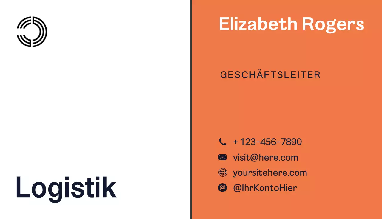Orangefarbene moderne Logistikkarte